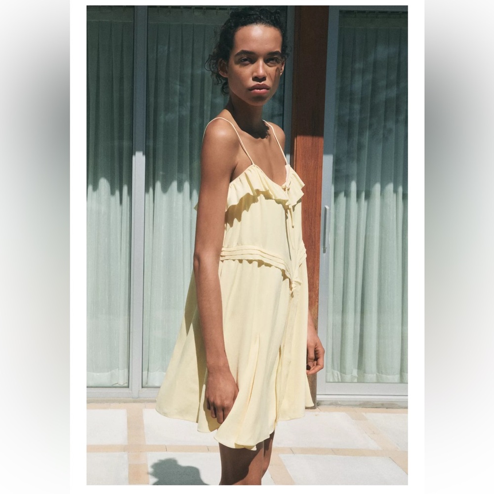 NWT ZARA SHORT RUFFLE DRESS - Picture 3 of 8